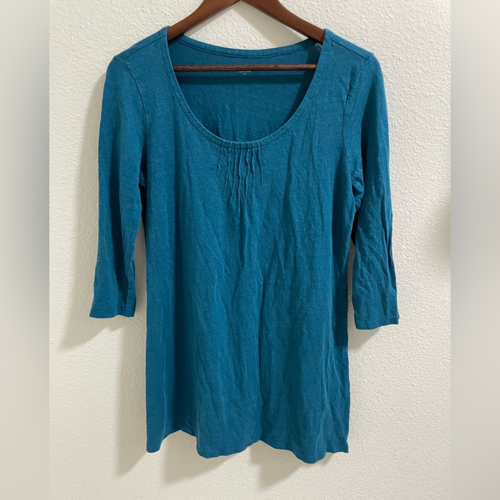 Eileen Fisher linen Stylish 3/4 Sleeve Women's Top